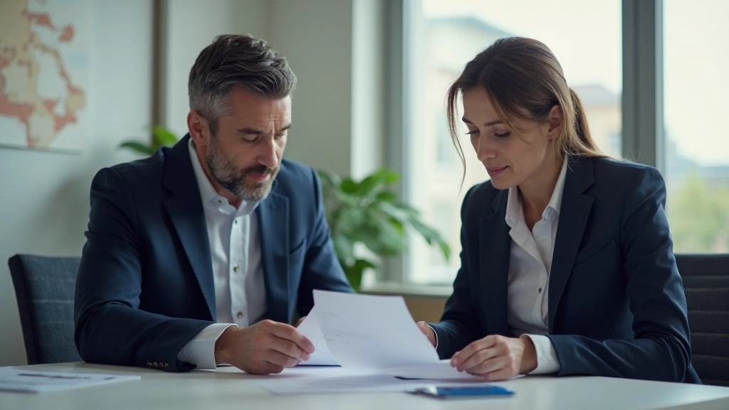 Профессиональный консультант обсуждает условия кредитования с клиентом в офисе банка